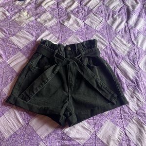 Forever 21 black denim shorts SMALL